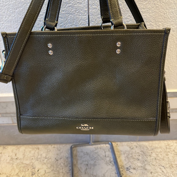 Women's Coach Leather Dempsey carryall tote cargo green D2039-1959 - Picture 4 of 12